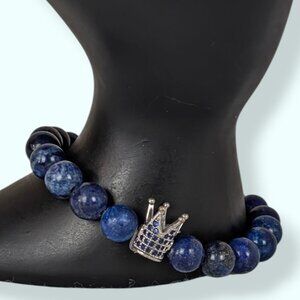 Lapis Lazuli Crown Stretch Bracelet